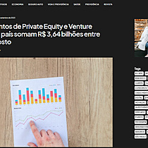 Investimentos de Private Equity e Venture Capital no país somam R$ 3,64 bilhões entre julho e agosto